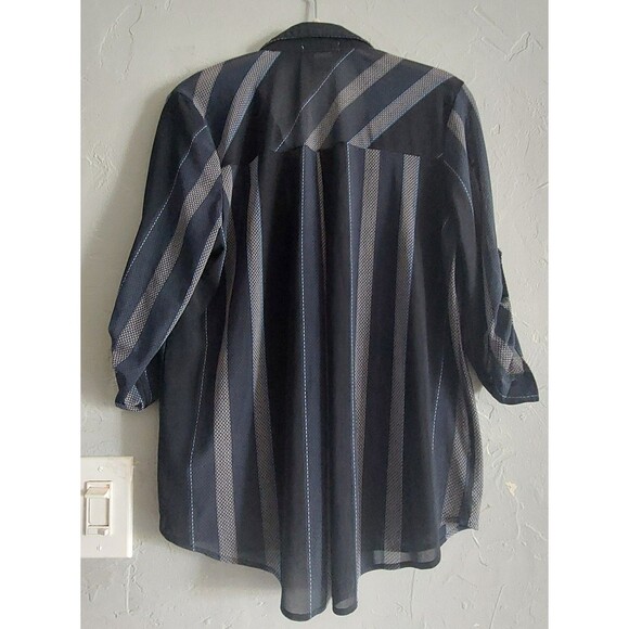 Love Potion Tops Button Down,Polyester, Spandex 3/4 Sleeve,18 Inch Of Armp To... - Picture 5 of 8